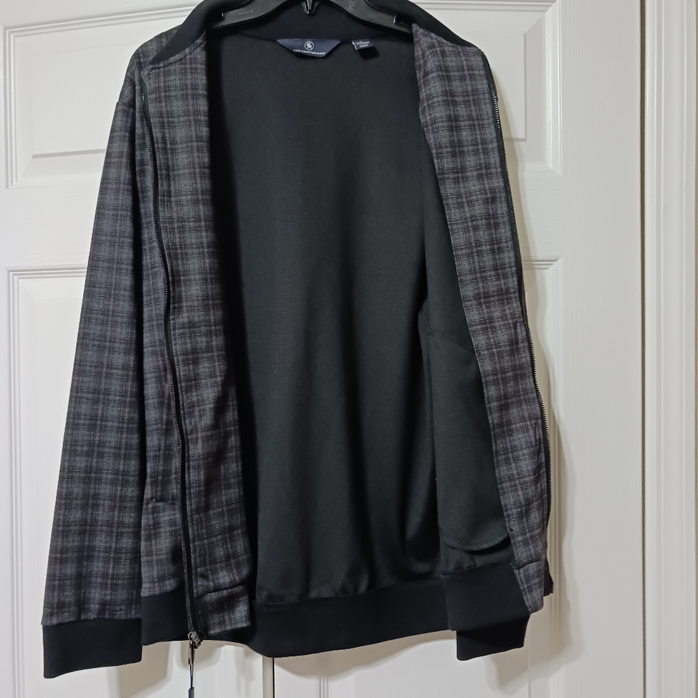 Hart Schaffner Marx Plaid Pattern Black Red Grey White Jacket Medium